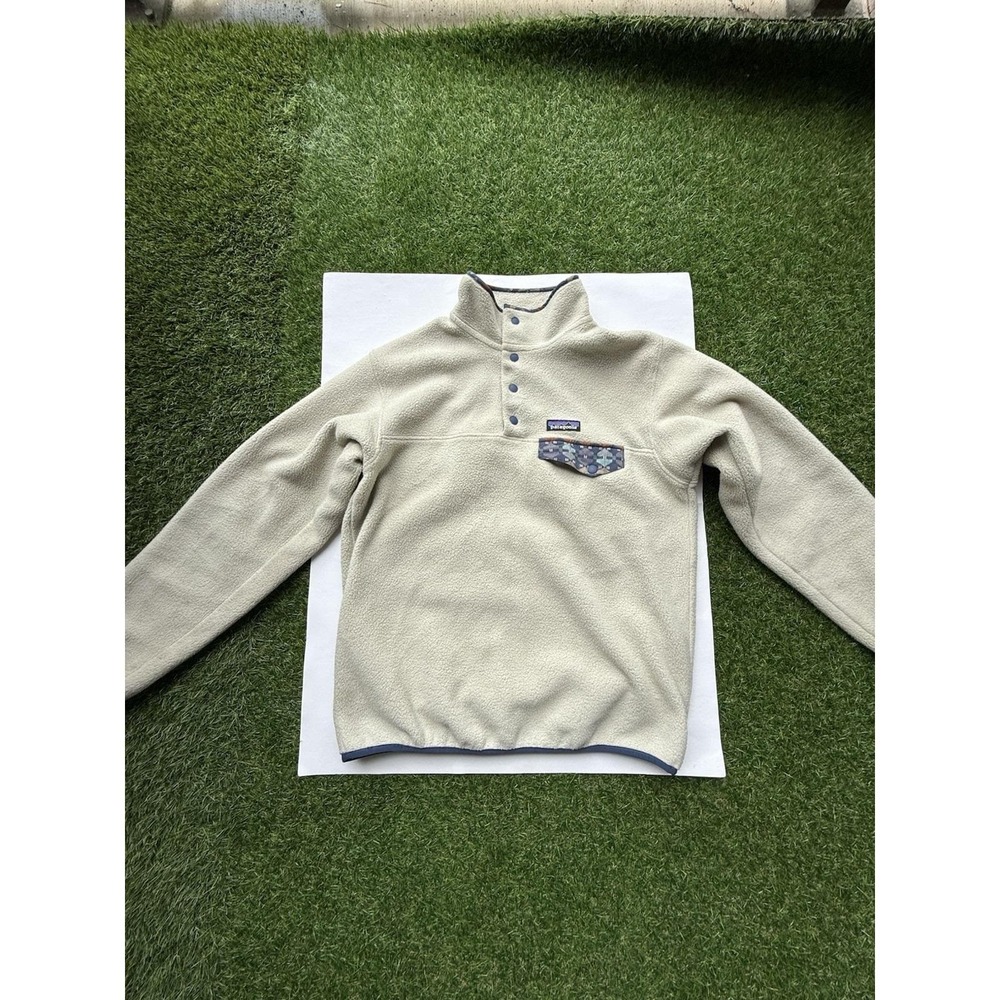 Patagonia Synchilla Snap-T Fleece Sweater Women's S Beige Aztec Print